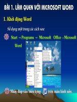 Bài 1: Làm quen với Microsoft word
