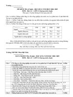 đề và đáp an kiểm tra 45 ph lớp 12 - học kì 2