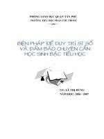 SKKN -Đảm bảo sĩ số , đi học chuyên cần