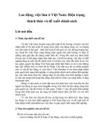 Lao động, việc làm ở Việt Nam: Hiện trạng, thách thức và đề xuất chính sách