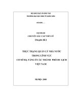 THỰC TRẠNG QUẢN LÝ NHÀ NƯỚC  TRONG LĨNH VỰC  CƠ SỞ HẠ TẦNG Ở CÁC THÀNH  PHỐ DU LỊCH VIỆT NAM