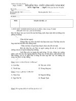 Đề kiểm tra Ngữ văn 8 đầu năm