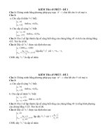 KIỂM TRA 1 TIẾT CHƯƠNG III ĐS (Nâng cao)