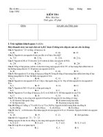 đề kiểm tra cấu tạo nguyên tử