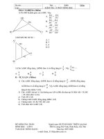 ĐỀ KIỂM TRA 15 PHÚT TAM GIÁC ĐỒNG DẠNG