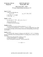 ĐỀ KIỂM TRA HK I TOÁN 9/THAM KHẢO