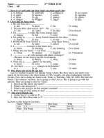 Đề kiểm tra cuối năm toán 9