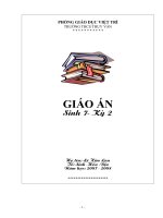 Giáo án Sinh 7- Kỳ II