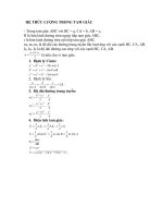 Công thức Hệ thức lượng trong tam giác