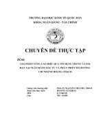 GIẢI PHÁP NÂNG CAO HIỆU QUẢ TÍN DỤNG TRUNG VÀ DÀI HẠN TẠI NGÂN HÀNG ĐẦU TƯ VÀ PHÁT TRIỂN HẢI DƯƠNG  CHI NHÁNH HOÀNG THẠCH