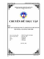 Thực trạng về hiệu quả kinh doanh ở Khách Sạn Hilton Hà Nội Opera