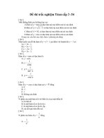 Đề thi trắc nghiệm Toán cấp 3 - 54