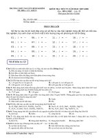 Đề kiểm tra lớp 12 tiết 57, THPT Nguyễn Bỉnh Khiêm, ĐắcLắc