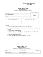 Ôn thi tốt nghiệp môn tiếng anh THPT năm 2008-2009