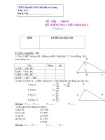 Đề kiểm tra 1 tiết  Hình Học 9_chương I