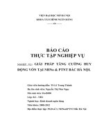GIẢI PHÁP TĂNG CƯỜNG HUY ĐỘNG VỐN TẠI NHNo & PTNT BẮC HÀ NỘI.
