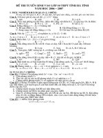 Đề thi vào lớp 10 THPT tỉnh Hà Tĩnh NH 06-07