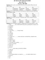 Đề thi tuyển sinh vào lớp 10