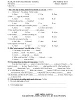 1 tiết - kỳ 2 - lần 1 - lớp thường - đề 2