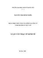 HOÀN THIỆN PHÂN TÍCH TÀI CHÍNH TẠI CÔNG TY TNHH DIETHELM VIỆT NAM