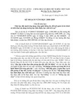 KẾ HOẠCH NĂM HỌC 2008-2009