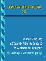 Mở đầu: Quản lý tài chính trong GD