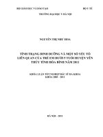 TÌNH TRẠNG DINH DƯỠNG VÀ MỘT SỐ YẾU TỐ LIÊN QUAN CỦA TRẺ EM DƯỚI 5 TUỔI HUYỆN YÊN THỦY TỈNH HÒA BÌNH NĂM 2011