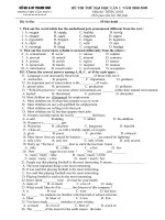 Đề thi thử ĐH Tiếng Anh có Key