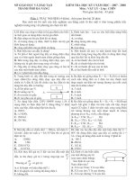 Đề kiểm tra HKI năm  học:2007-2008