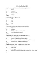 Đề thi trắc nghiệm môn địa lý 10-2