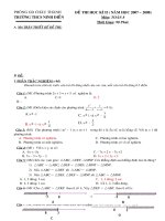 Đề thi Toán 8 (HK II 07-08)