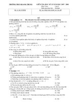 Đề thi và đáp an thi HK2