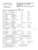 kiểm tra một tiết học kì 2