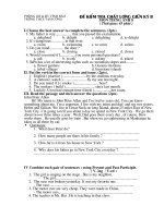 Đề kiểm tra chất lượng giữa kỳ 2 - Tiếng Anh 8