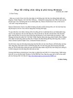 Phục hồi các chức năng Window