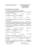 Đề KT học kì 2 Trường THPT A Thanh Liêm Hà Nam