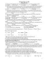 ĐỀ THI ĐẠI HỌC ( KHÔNG PB) CÓ ĐÁP ÁN