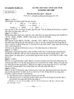 Đề thi HSG tỉnh hóa 9 Nghệ An 07-08