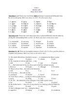 Test On Unit 1-Homelife