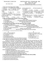 Đề kiểm tra toàn tỉnh