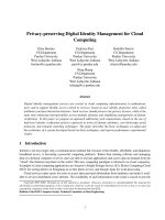 Privacy preserving digital identity management for cloud computing