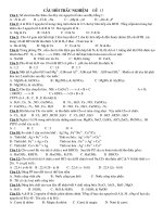 Câu Hỏi Trắc Nghiệm Luyện Thi Đại Học Đề 13