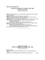 Đề kiểm tra HK1 -08 - 09 Vât lý8