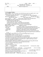 Đề kiểm tra Sinh 8 học kì I