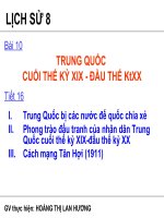B10_T16: Trung Quốc cuối thế kỷ XIX-đầu thế kỷ XX
