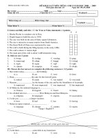 Đề khảo sát đầu năm A9 2008-2009