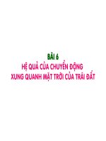 he qua chuyen dong xung quanh mat troi cua trai dat