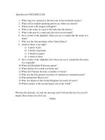 Quesition for ENGLISH CLUB