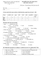 Một số đề KT Tiếng Anh 7