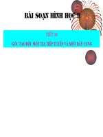 Tiết 16. Góc tạo bởi 1 tia tiếp tuyến và 1 dây cung